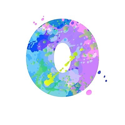 EPS 해외이미지 일러스트 타이포그라피 사람없음 컬러풀 물감 심볼 영 스플래쉬 해외일러스트 문자 컬러 숫자 미술도구 파일형식 벡터 이미지허브