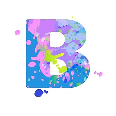 EPS 해외이미지 일러스트 대문자 타이포그라피 사람없음 컬러풀 물감 B 심볼 스플래쉬 해외일러스트 문자 알파벳 영어 컬러 미술도구 파일형식 벡터 이미지허브