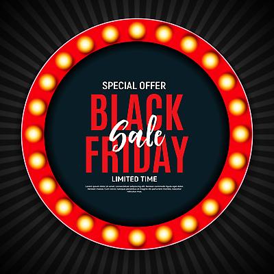 JPG 해외이미지 배너 일러스트 타이포그라피 사람없음 빨간색 쇼핑 세일 검은색 원형 블랙프라이데이 해외일러스트 도형 문자 컬러 데이이벤트 파일형식 이미지허브