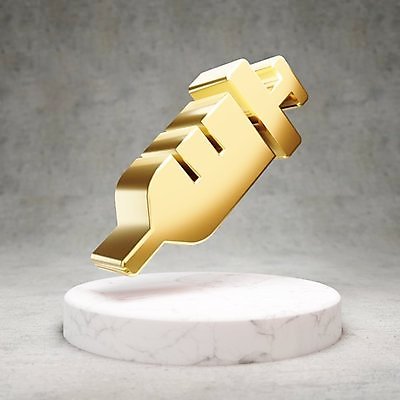 JPG 해외이미지 일러스트 주사기 사람없음 3D 디지털 금색 황금 심볼 광택 해외일러스트 컬러 의료기기 디지털합성 파일형식 이미지허브