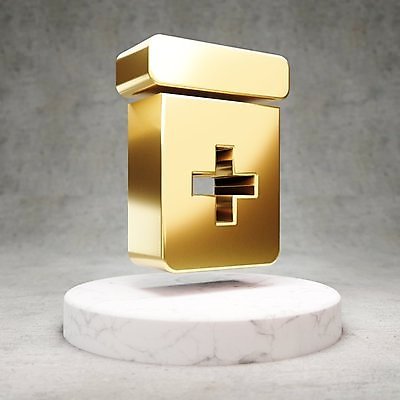 JPG 해외이미지 일러스트 사람없음 3D 디지털 금색 황금 약병 심볼 광택 해외일러스트 컬러 약 디지털합성 병_담는 파일형식 이미지허브