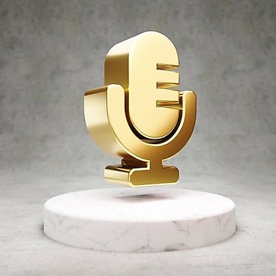 JPG 해외이미지 일러스트 사람없음 3D 디지털 금색 황금 심볼 마이크 복고 광택 해외일러스트 컬러 음향기기 디지털합성 파일형식 이미지허브