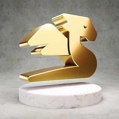 JPG 해외이미지 일러스트 사람없음 3D 디지털 금색 용 황금 심볼 광택 해외일러스트 컬러 디지털합성 파일형식 이미지허브