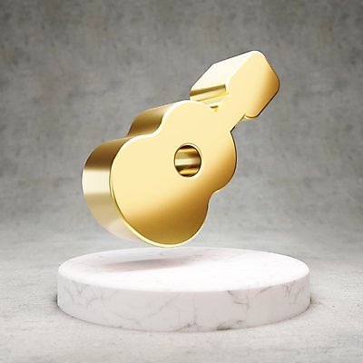 JPG 해외이미지 일러스트 사람없음 3D 디지털 금색 기타 황금 심볼 광택 해외일러스트 컬러 현악기 디지털합성 파일형식 이미지허브