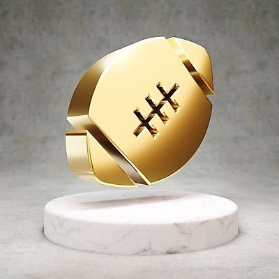 JPG 해외이미지 일러스트 사람없음 3D 디지털 금색 황금 심볼 럭비공 광택 해외일러스트 컬러 공 디지털합성 럭비용품 파일형식 이미지허브