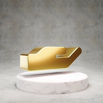 JPG 해외이미지 일러스트 사람없음 3D 디지털 금색 황금 심볼 손모양 광택 해외일러스트 모양 컬러 디지털합성 파일형식 손_신체부위 이미지허브