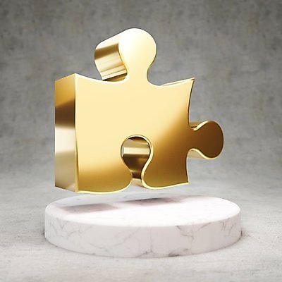 JPG 해외이미지 일러스트 사람없음 3D 디지털 금색 퍼즐 황금 심볼 퍼즐조각 광택 해외일러스트 컬러 조각 디지털합성 파일형식 이미지허브