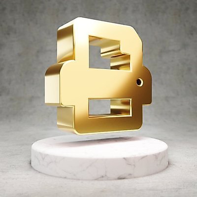 JPG 해외이미지 일러스트 사람없음 3D 디지털 금색 황금 인쇄기 심볼 광택 해외일러스트 컬러 전자제품 디지털합성 파일형식 이미지허브