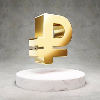 JPG 해외이미지 일러스트 사람없음 3D 디지털 금색 화폐기호 황금 심볼 광택 루블 해외일러스트 기호 컬러 화폐 디지털합성 파일형식 이미지허브
