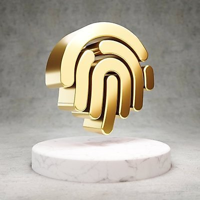 JPG 해외이미지 일러스트 사람없음 3D 디지털 금색 황금 심볼 광택 지문 지문인식 해외일러스트 컬러 디지털합성 생체인식기술 파일형식 이미지허브