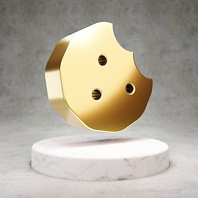 JPG 해외이미지 일러스트 사람없음 3D 쿠키 디지털 금색 황금 심볼 광택 해외일러스트 컬러 디저트 디지털합성 파일형식 이미지허브