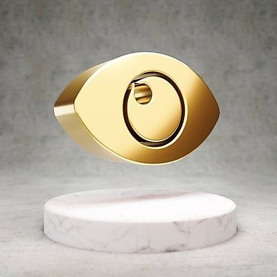 JPG 해외이미지 일러스트 사람없음 3D 디지털 금색 황금 심볼 광택 안구 해외일러스트 컬러 신체부위 디지털합성 파일형식 이미지허브