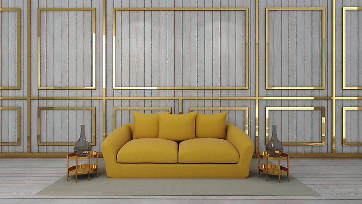 포토 JPG 해외이미지 탁자 벽면 사람없음 소파 한개 노란색 3D 꽃병 공간 나무바닥 나무벽 목업 해외포토 1 꽃 벽 컬러 가구 의자 바닥 목재 디지털합성 파일형식 이미지허브