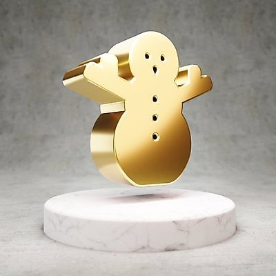 JPG 해외이미지 일러스트 눈사람 사람없음 3D 디지털 금색 황금 심볼 광택 해외일러스트 컬러 디지털합성 파일형식 이미지허브