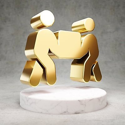 JPG 해외이미지 일러스트 사람모양 들기 사람없음 3D 디지털 금색 운반 황금 심볼 광택 해외일러스트 모양 컬러 모션 디지털합성 파일형식 이미지허브