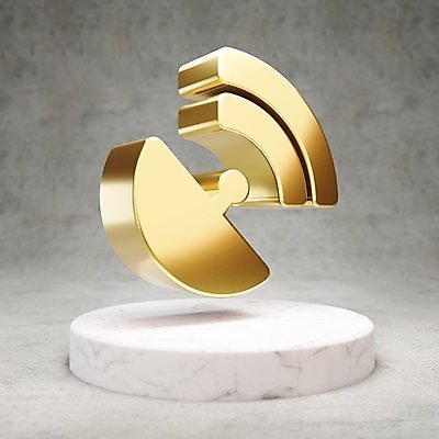 JPG 해외이미지 일러스트 사람없음 3D 디지털 금색 황금 심볼 광택 접시안테나 해외일러스트 컬러 안테나 디지털합성 파일형식 이미지허브