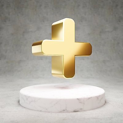 JPG 해외이미지 일러스트 사람없음 3D 디지털 금색 황금 플러스 심볼 광택 해외일러스트 기호 컬러 디지털합성 파일형식 이미지허브