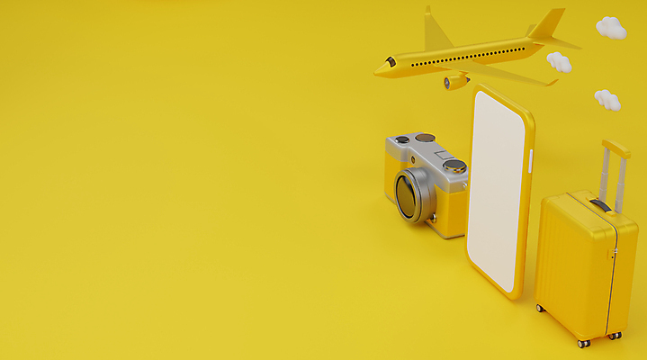 포토 JPG 해외이미지 여행 비행기 사람없음 스마트폰 노란색 3D 카메라 캐리어 디지털합성 해외포토 컬러 항공교통 대중교통 전자제품 핸드폰 스마트기기 여행가방 파일형식 이미지허브