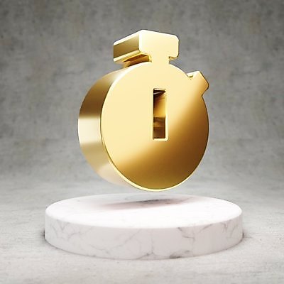 JPG 해외이미지 일러스트 사람없음 3D 디지털 금색 황금 심볼 광택 스톱워치 초시계 해외일러스트 시계 컬러 디지털합성 파일형식 이미지허브