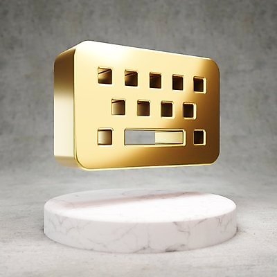 JPG 해외이미지 일러스트 사람없음 3D 디지털 금색 키보드 황금 심볼 광택 해외일러스트 컬러 디지털합성 파일형식 이미지허브