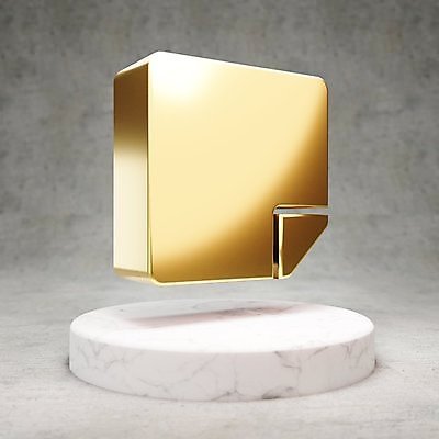 JPG 해외이미지 일러스트 사람없음 3D 디지털 금색 메모지 황금 심볼 광택 해외일러스트 컬러 사무용품 디지털합성 파일형식 이미지허브