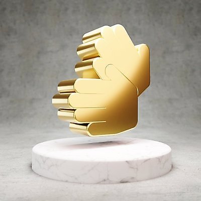 JPG 해외이미지 일러스트 사람없음 3D 디지털 금색 황금 심볼 손모양 광택 해외일러스트 모양 컬러 디지털합성 파일형식 손_신체부위 이미지허브