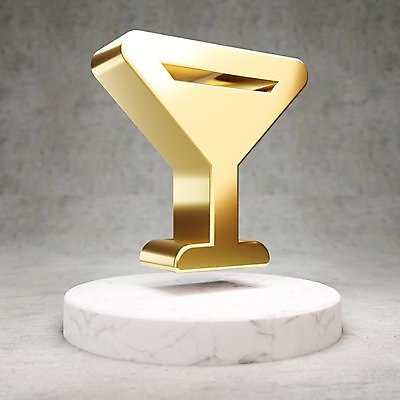 JPG 해외이미지 일러스트 사람없음 3D 디지털 금색 황금 심볼 칵테일잔 광택 해외일러스트 컬러 술잔 디지털합성 파일형식 이미지허브