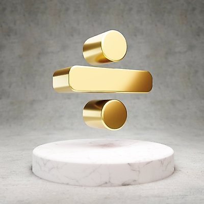 JPG 해외이미지 일러스트 사람없음 3D 디지털 금색 황금 심볼 광택 수학기호 나누기 해외일러스트 기호 컬러 수학 디지털합성 사칙연산 파일형식 이미지허브