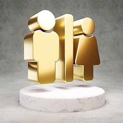 JPG 해외이미지 일러스트 사람없음 픽토그램 3D 디지털 금색 황금 심볼 화장실 광택 해외일러스트 컬러 디지털합성 파일형식 이미지허브