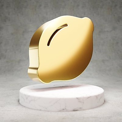 JPG 해외이미지 일러스트 사람없음 3D 디지털 금색 황금 레몬 심볼 광택 해외일러스트 컬러 과일 디지털합성 파일형식 이미지허브