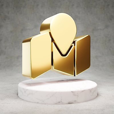 JPG 해외이미지 지도 일러스트 사람없음 3D 디지털 금색 황금 심볼 위치 광택 해외일러스트 컬러 디지털합성 파일형식 이미지허브