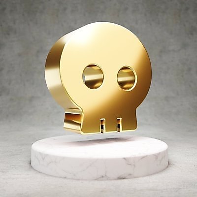 JPG 해외이미지 일러스트 사람없음 3D 디지털 금색 황금 심볼 광택 해골모형 해외일러스트 컬러 모형 디지털합성 파일형식 이미지허브