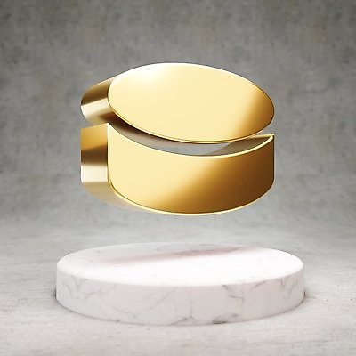 JPG 해외이미지 일러스트 사람없음 3D 디지털 금색 황금 심볼 하키 광택 퍽 해외일러스트 컬러 구기 디지털합성 하키용품 파일형식 이미지허브