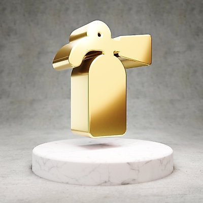 JPG 해외이미지 일러스트 사람없음 3D 디지털 금색 황금 심볼 광택 소화기 해외일러스트 컬러 안전장비 소방 디지털합성 파일형식 이미지허브