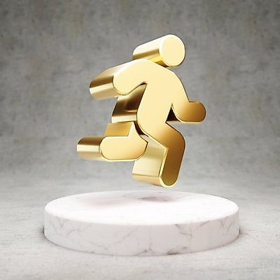 JPG 해외이미지 일러스트 사람없음 픽토그램 달리기 3D 디지털 금색 황금 심볼 광택 해외일러스트 컬러 모션 디지털합성 파일형식 이미지허브