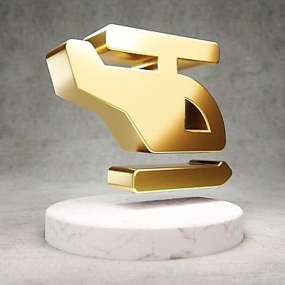 JPG 해외이미지 일러스트 사람없음 3D 디지털 금색 황금 헬리콥터 심볼 광택 해외일러스트 컬러 비행기 디지털합성 파일형식 이미지허브