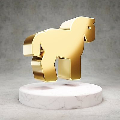 JPG 해외이미지 일러스트 사람없음 3D 디지털 금색 말_동물 황금 심볼 광택 해외일러스트 컬러 포유류 디지털합성 파일형식 이미지허브