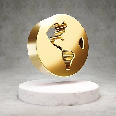 JPG 해외이미지 일러스트 사람없음 지구본 3D 디지털 금색 황금 심볼 광택 해외일러스트 컬러 디지털합성 파일형식 이미지허브