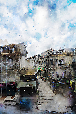 포토 JPG 해외이미지 백그라운드 일러스트 하늘 미술 사람없음 건물 디지털 어둠 페인트 도시 그림 옛날 해외일러스트 건축물 문화예술 파일형식 이미지허브