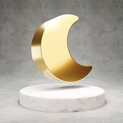 JPG 해외이미지 일러스트 사람없음 3D 디지털 금색 달 황금 초승달 심볼 광택 해외일러스트 자연요소 컬러 디지털합성 파일형식 이미지허브