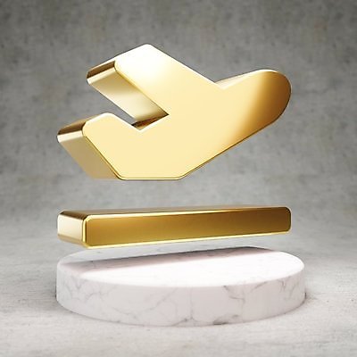 JPG 해외이미지 일러스트 비행기 사람없음 3D 디지털 금색 황금 심볼 출발 광택 이륙 해외일러스트 컬러 컨셉 항공교통 대중교통 디지털합성 파일형식 이미지허브