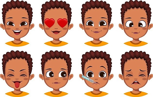 EPS 해외이미지 캐릭터 남자 행복 감정 얼굴 어린이 일러스트 미소 사람 소년 세트 갈색 머리 검은색 놀람 분노 표현 아기 메시지 만화 심볼 코믹 이모티콘 고립 아바타 해외일러스트 일러캐릭터 컬러 표정 신체부위 파일형식 벡터 이미지허브