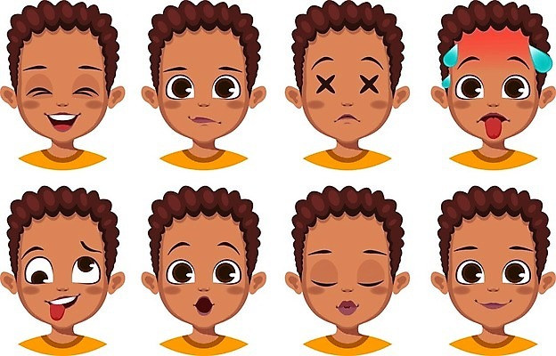 EPS 해외이미지 캐릭터 남자 행복 감정 얼굴 어린이 일러스트 미소 사람 소년 세트 갈색 머리 검은색 놀람 분노 표현 아기 메시지 만화 심볼 코믹 이모티콘 고립 아바타 해외일러스트 일러캐릭터 컬러 표정 신체부위 파일형식 벡터 이미지허브