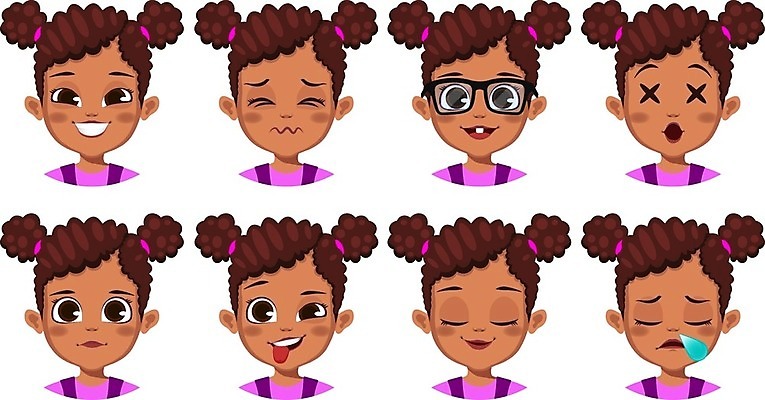 EPS 해외이미지 캐릭터 헤어스타일 응시 여자 행복 감정 얼굴 어린이 일러스트 미소 웃음 사람 세트 머리 검은색 기쁨 분노 표현 울음 시원함 만화 수집 긍정 이모티콘 고립 아바타 해외일러스트 일러캐릭터 시선 컬러 컨셉 표정 신체부위 파일형식 벡터 이미지허브