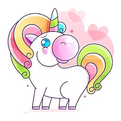 EPS 해외이미지 동물캐릭터 일러스트 뿔 사람없음 컬러풀 하트 유니콘 해외일러스트 일러캐릭터 모양 동물 캐릭터 컬러 파일형식 벡터 이미지허브