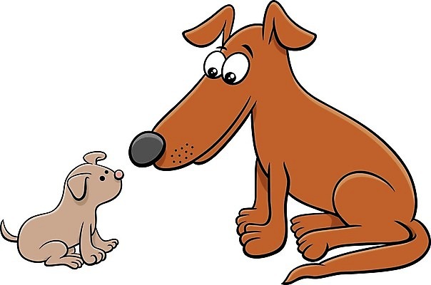 EPS 해외이미지 캐릭터 일러스트 앉기 사람없음 반려동물 갈색 귀여움 개 만화 교감 해외일러스트 일러캐릭터 동물 컬러 컨셉 포유류 모션 파일형식 벡터 이미지허브