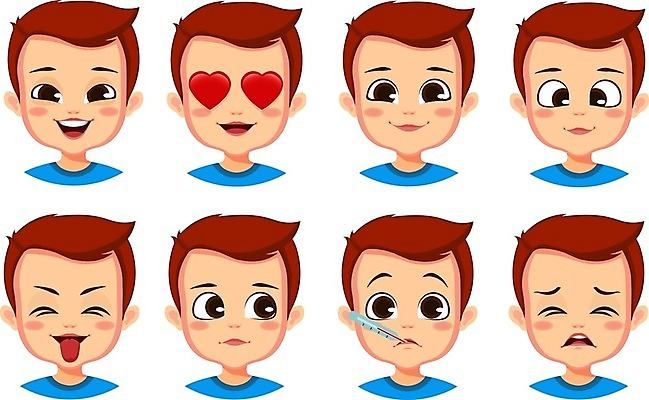 EPS 해외이미지 캐릭터 남자 행복 감정 얼굴 어린이 스티커 일러스트 키스 미소 웃음 사람 소년 세트 머리 기쁨 분노 표현 입 만화 수집 심볼 코믹 이모티콘 고립 아바타 해외일러스트 일러캐릭터 표정 신체부위 애정표현 파일형식 벡터 이미지허브