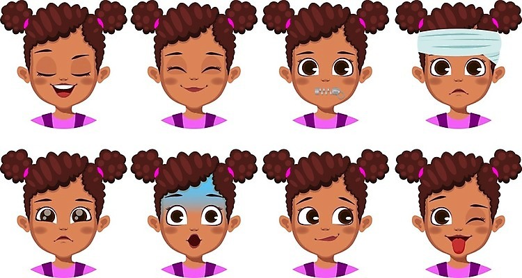 EPS 해외이미지 캐릭터 헤어스타일 응시 여자 행복 감정 얼굴 어린이 일러스트 미소 웃음 사람 세트 머리 검은색 기쁨 분노 표현 울음 시원함 만화 수집 긍정 이모티콘 고립 아바타 해외일러스트 일러캐릭터 시선 컬러 컨셉 표정 신체부위 파일형식 벡터 이미지허브