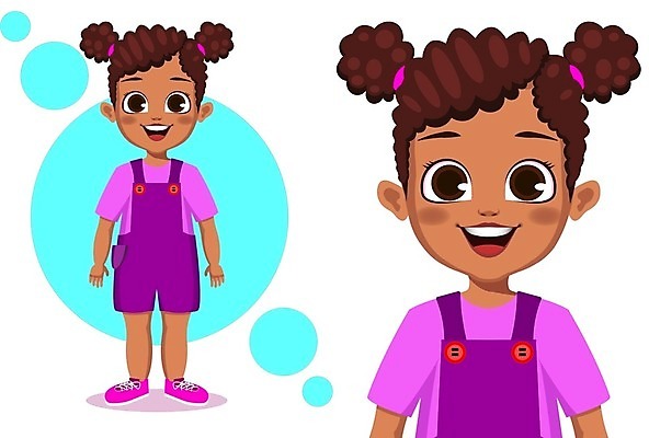 EPS 해외이미지 캐릭터 손 드레스 여자 행복 어린이 백그라운드 일러스트 미소 사람 세트 검은색 플랫 만화 고립 해외일러스트 일러캐릭터 옷 감정 컬러 표정 신체부위 파일형식 벡터 이미지허브