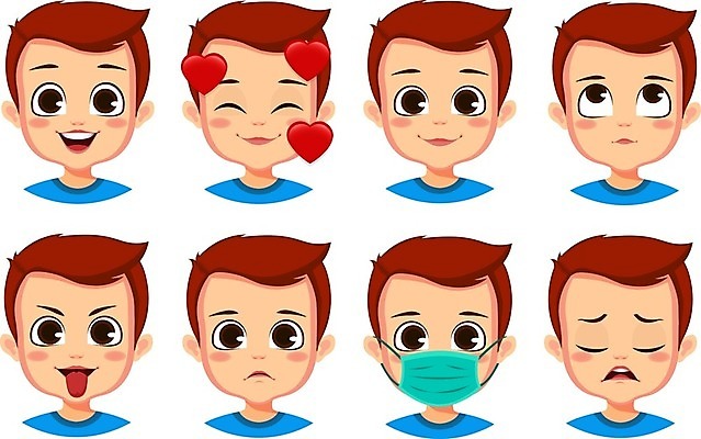 EPS 해외이미지 캐릭터 남자 행복 감정 얼굴 어린이 스티커 일러스트 키스 미소 웃음 사람 소년 세트 머리 기쁨 분노 표현 입 만화 수집 심볼 코믹 이모티콘 고립 아바타 해외일러스트 일러캐릭터 표정 신체부위 애정표현 파일형식 벡터 이미지허브